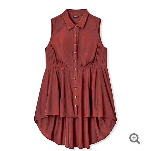torrid Tops - Hi-Low Poplin Tunic Blouse